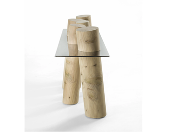 VENICE CEDRO - Console in solid cedar wood and glass top by Riva 1920 - view 3